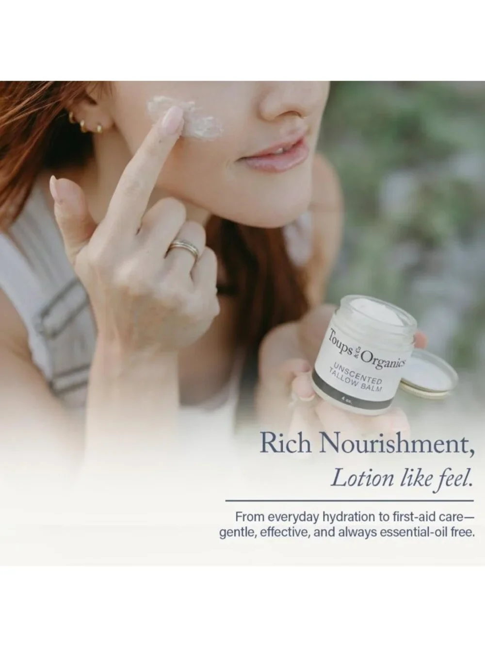 Unscented Grass-Fed Tallow Balm for Face & Body | Fragrance-Free Moisturizer | 2
